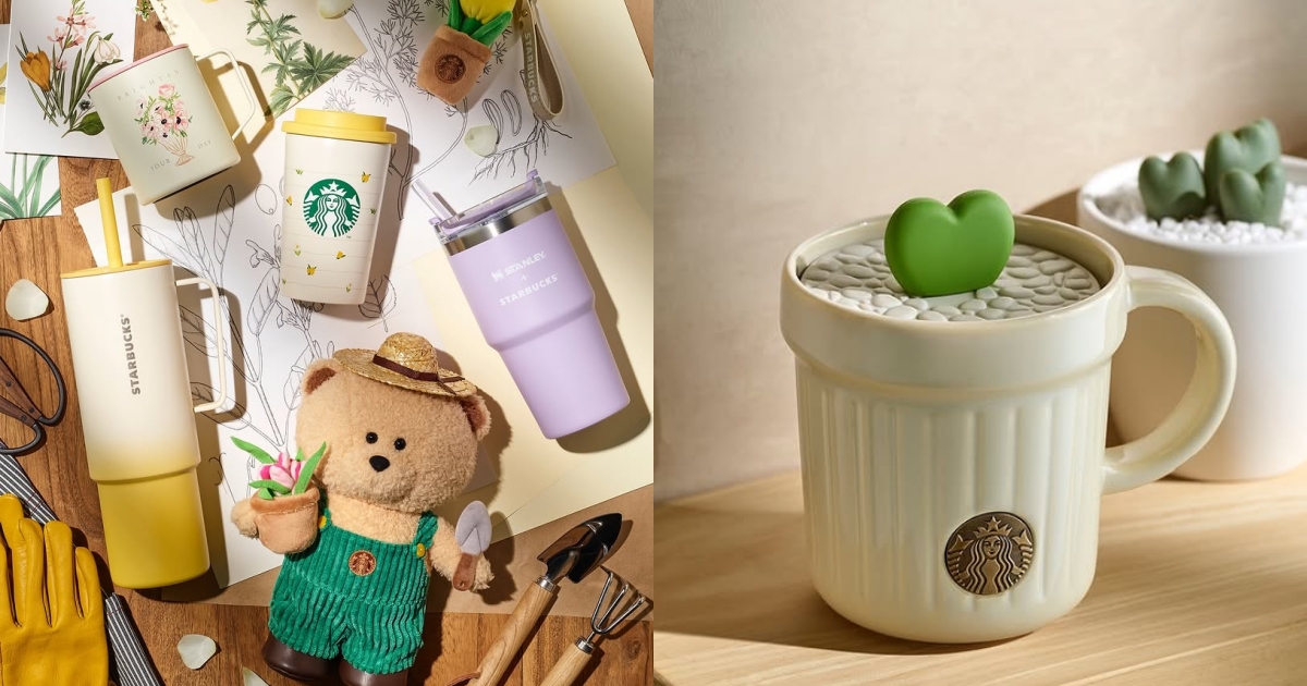 2025韓國星巴克春日系列新品來了！Q翻天「園丁小熊絨毛玩偶、盆栽造型馬克杯」韓妞也瘋搶！