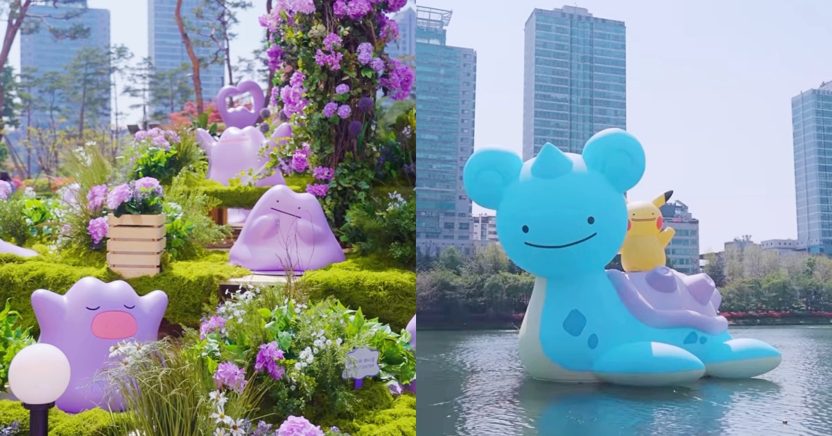 韓國首爾樂天世界限時化身「寶可夢小鎮」！巨大百變怪皮卡丘拉普拉斯、百變怪花園好拍到手機沒電！