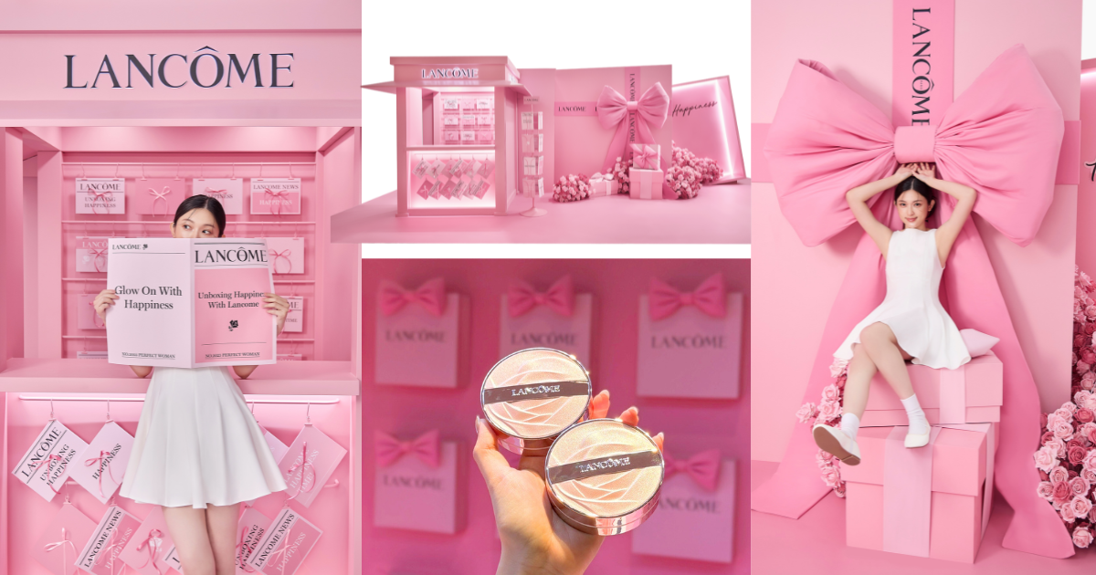 2025蘭蔻「粉紅幸福快閃店」爆款玫瑰皮革氣墊粉餅、果凍唇蜜現身，超夢幻公主系打卡點＋粉紅拍貼機，活動限時體驗中！