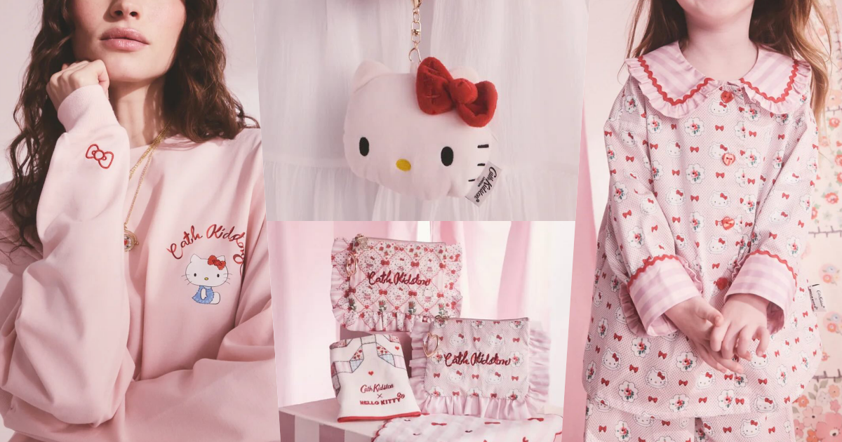 少女心大爆發！Cath Kidston夢幻聯手Hello Kitty！滿版睡衣、化妝包