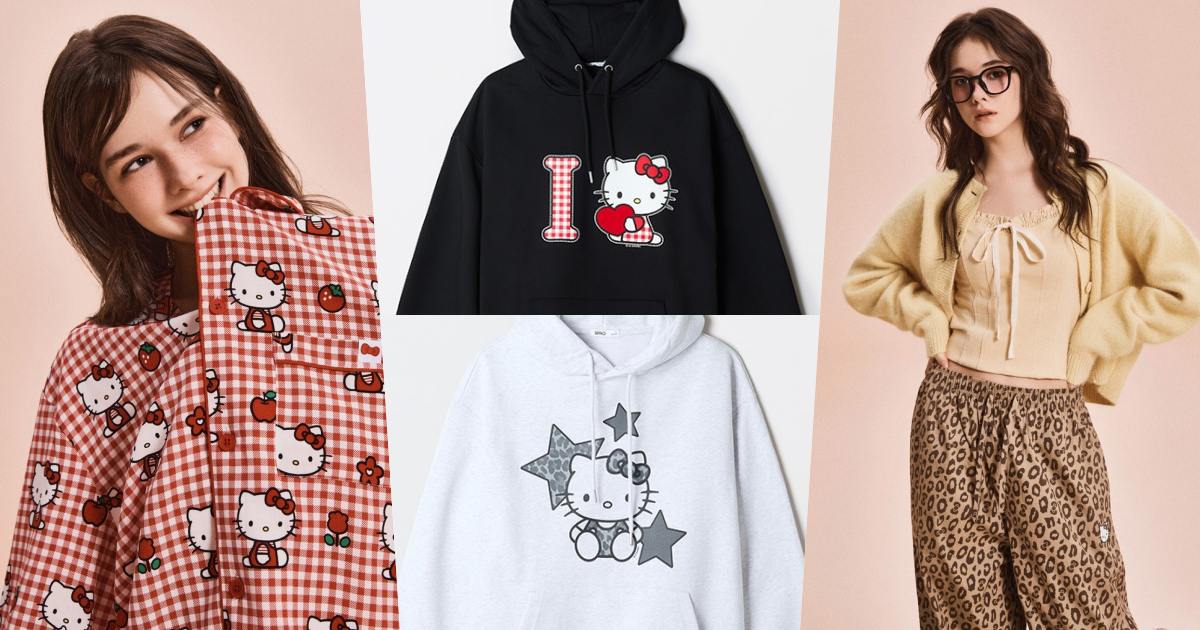 韓國民品牌SPAO聯名Hello Kitty！豹紋Kitty睡褲、小格紋睡衣...可愛到想立刻訂機票衝去買！