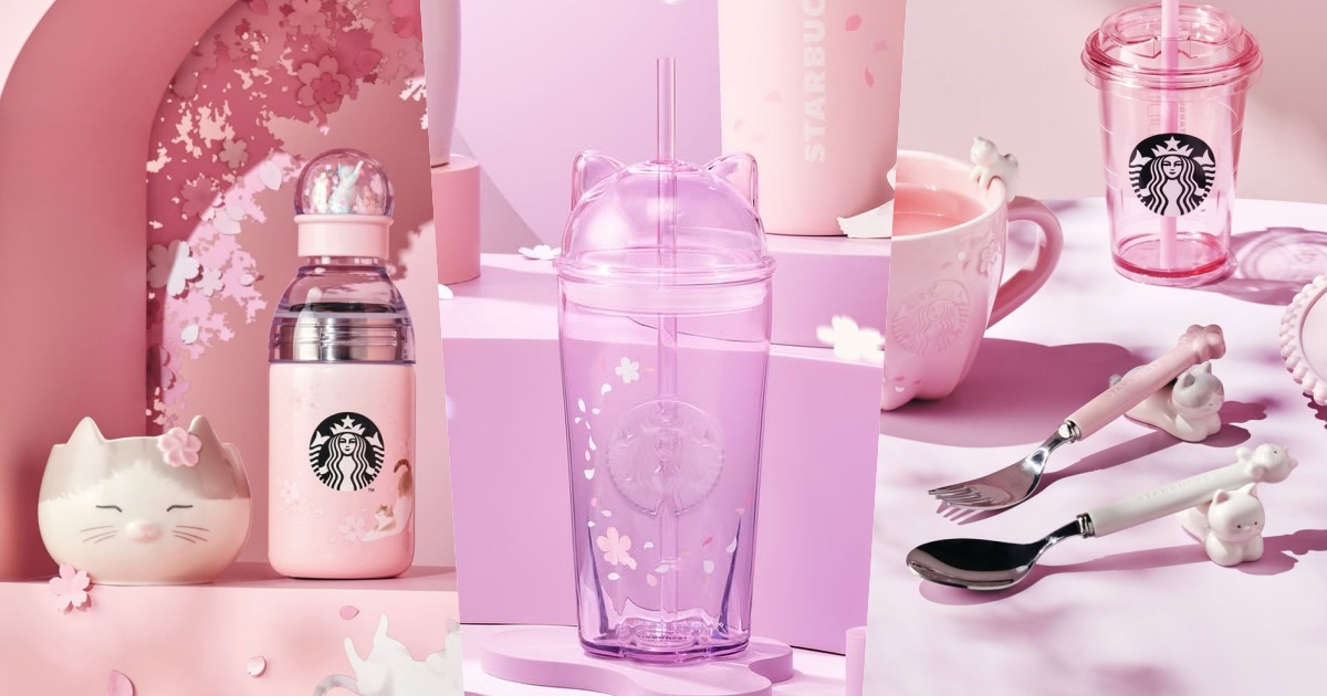 2026韓國星巴克櫻花季必買8大新品推薦！「櫻花賓士貓馬克杯、粉紫漸層貓耳冷水杯」不買會後悔！
